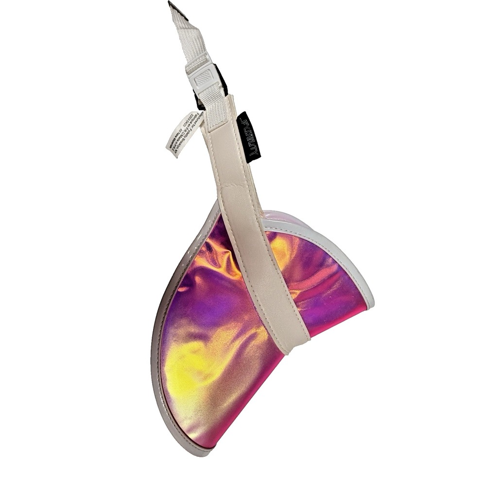Iridescent Mirrored Plastic Sun Visor Golf Beach Bingo Vegas Retro Casino Hat